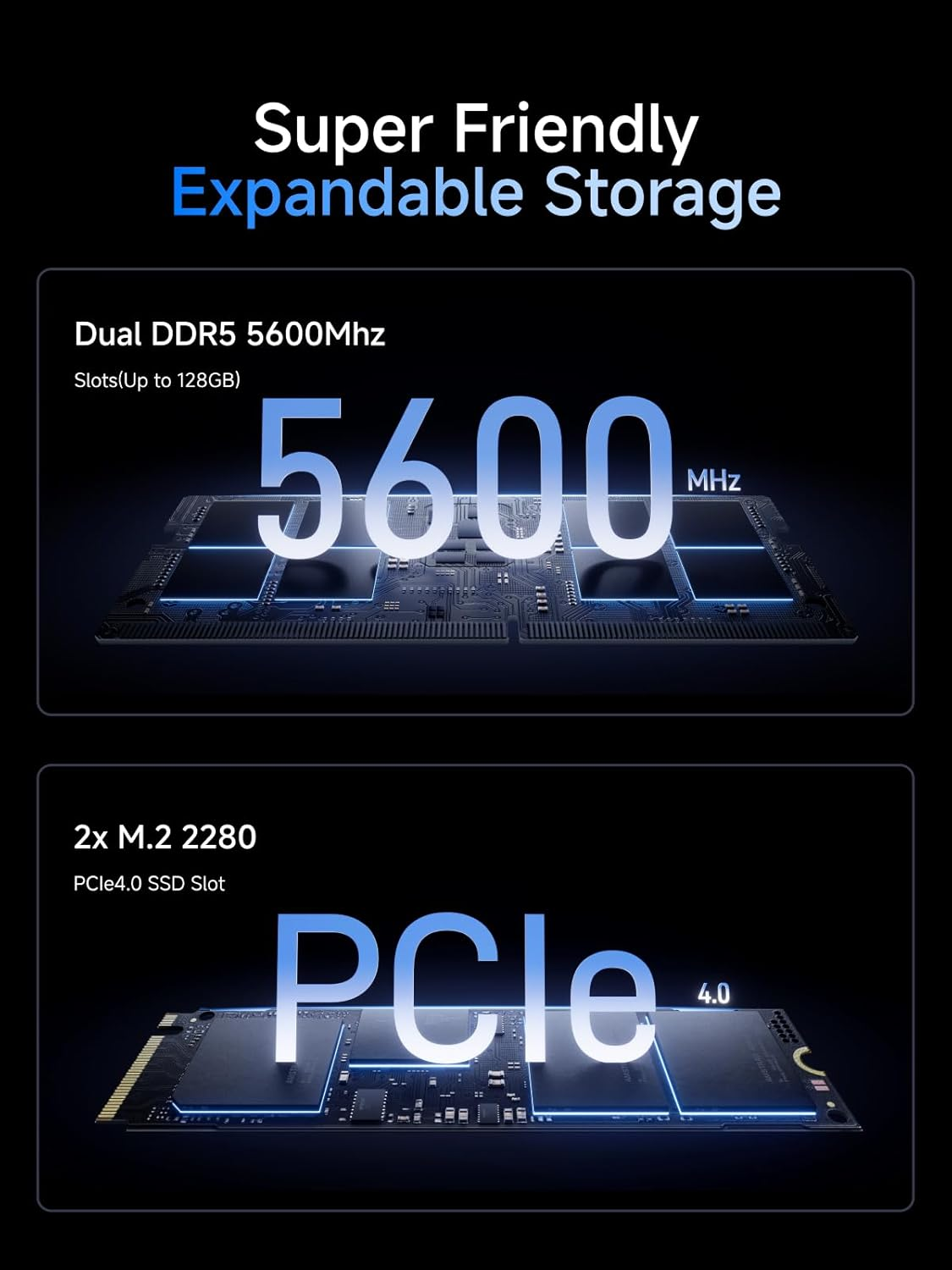 MINISFORUM M1 Pro-125H Mini PC Barebone with Intel Core Ultra 5 125H (14C/18T, up to 4.5Ghz),Usb4/Raid/Oculink/Wi-Fi 7/BT 5.4, 4K Quad Display image number 1
