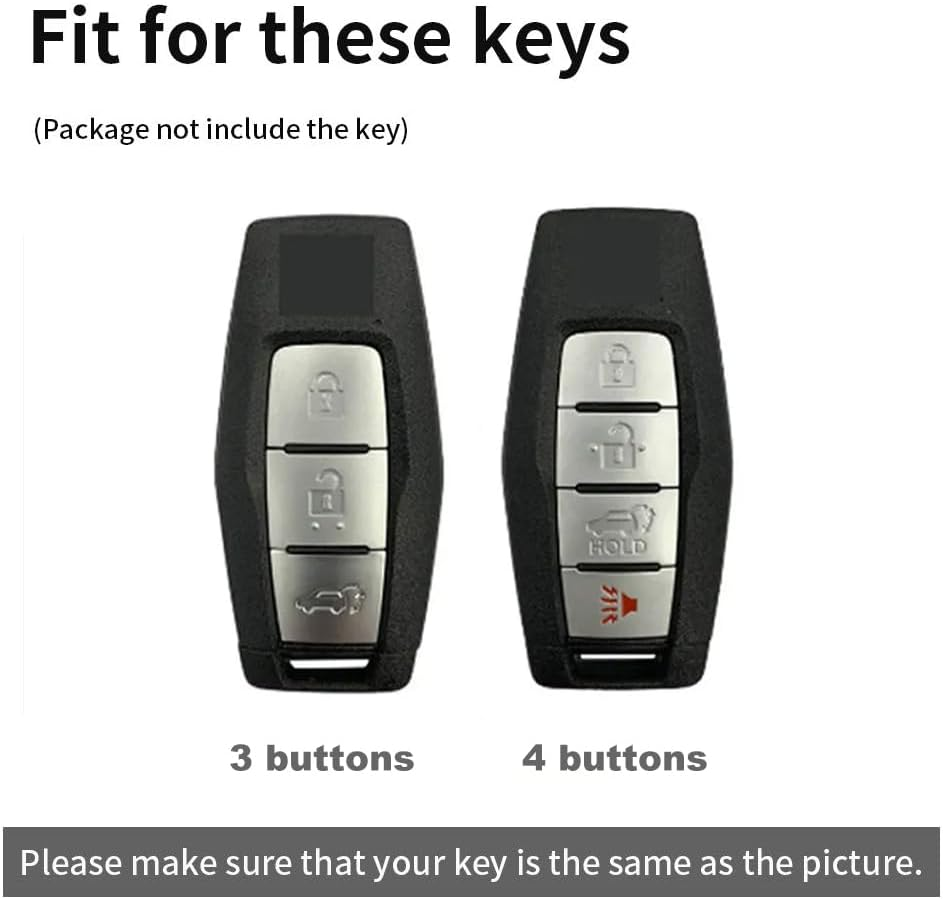 Ontto TPU Car Key Fob Cover Fit for Mitsubishi Outlander 2022 2023 Keyless Entry Smart Key Case Remote Key Holder Keyring Key Shell Bag Keychain Protection Auto Accessories 4 Buttons Black image number 3