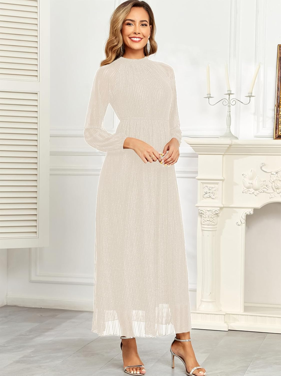 CYCLAMEN Formal Maternity Dress Sparkly Halter Neck A-Line Maxi Gown Baby Shower Pregnancy Photoshoot Wedding Guests