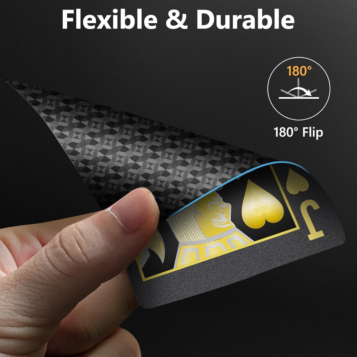 2 Pack Plastic Waterproof Playing Cards - Durable Cool Deck of Cards - Standard Index Professional Poker Cards - Magic Poker Cards for Family Party BBQ Gatherings image number 4