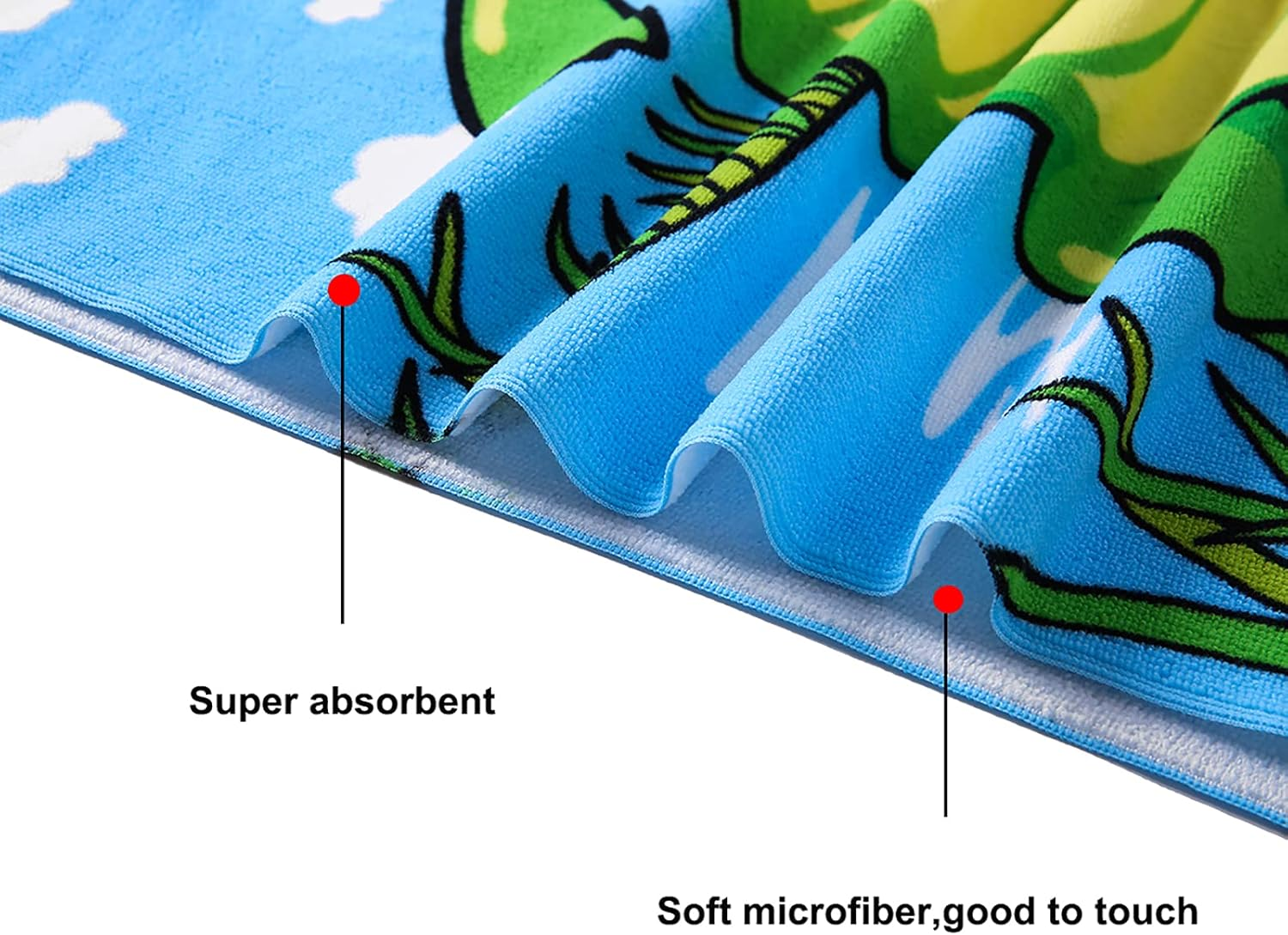 Kids Hooded Beach Towel for Age 1-6 Years Toddler Baby Boys - Soft Microfiber Super Absorbent Poncho Towel, Multi-Use for Bath/Swim/Pool/Shower 23.6 X 23.6 Inch image number 1