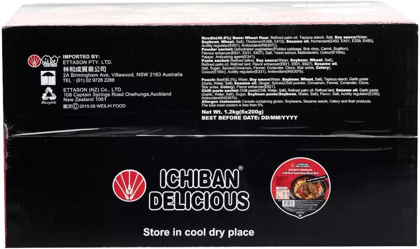 ICHIBAN ROAST BEEF SAUCE NOODLES 6X200G