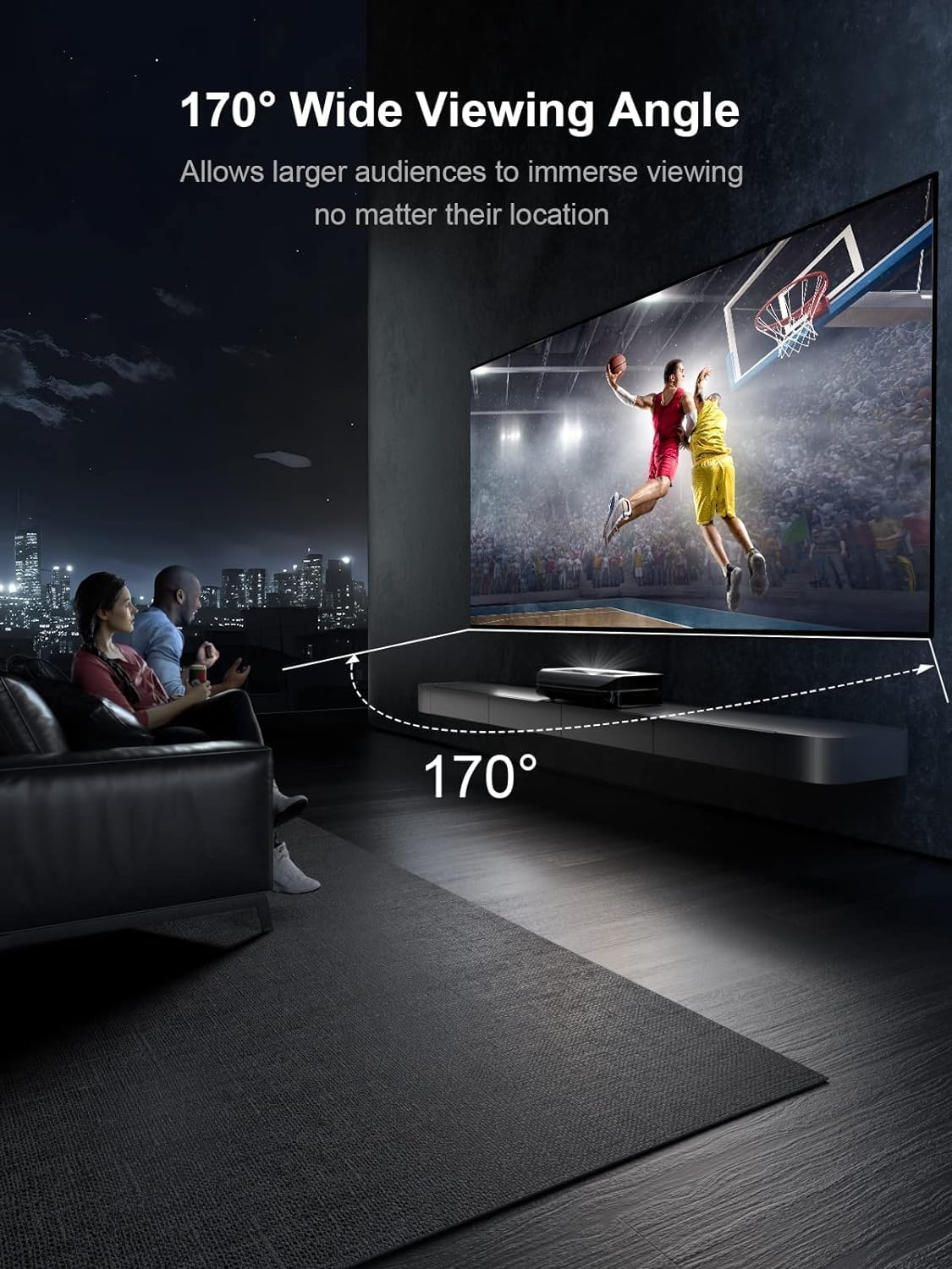 AWOL VISION 120" Fixed Frame Projector Screen, 1.3 Db Peak Gain, the Perfect Combo with LTV-2500, 80% Picture Quality Improved, 4K / 8K Ultra HD, Active 3D Wall Mount Projector Screen, MW-120 image number 3