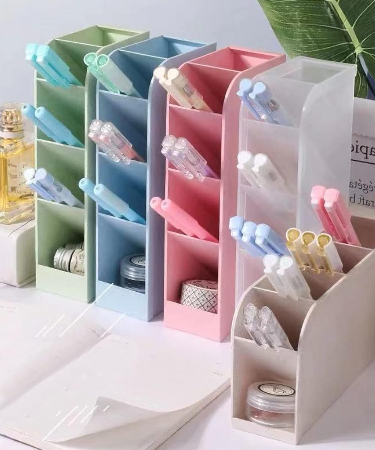 Aimoha Tabletop Pen & Accessory Storage Stand [Beige] Free Size - Blue image number 5