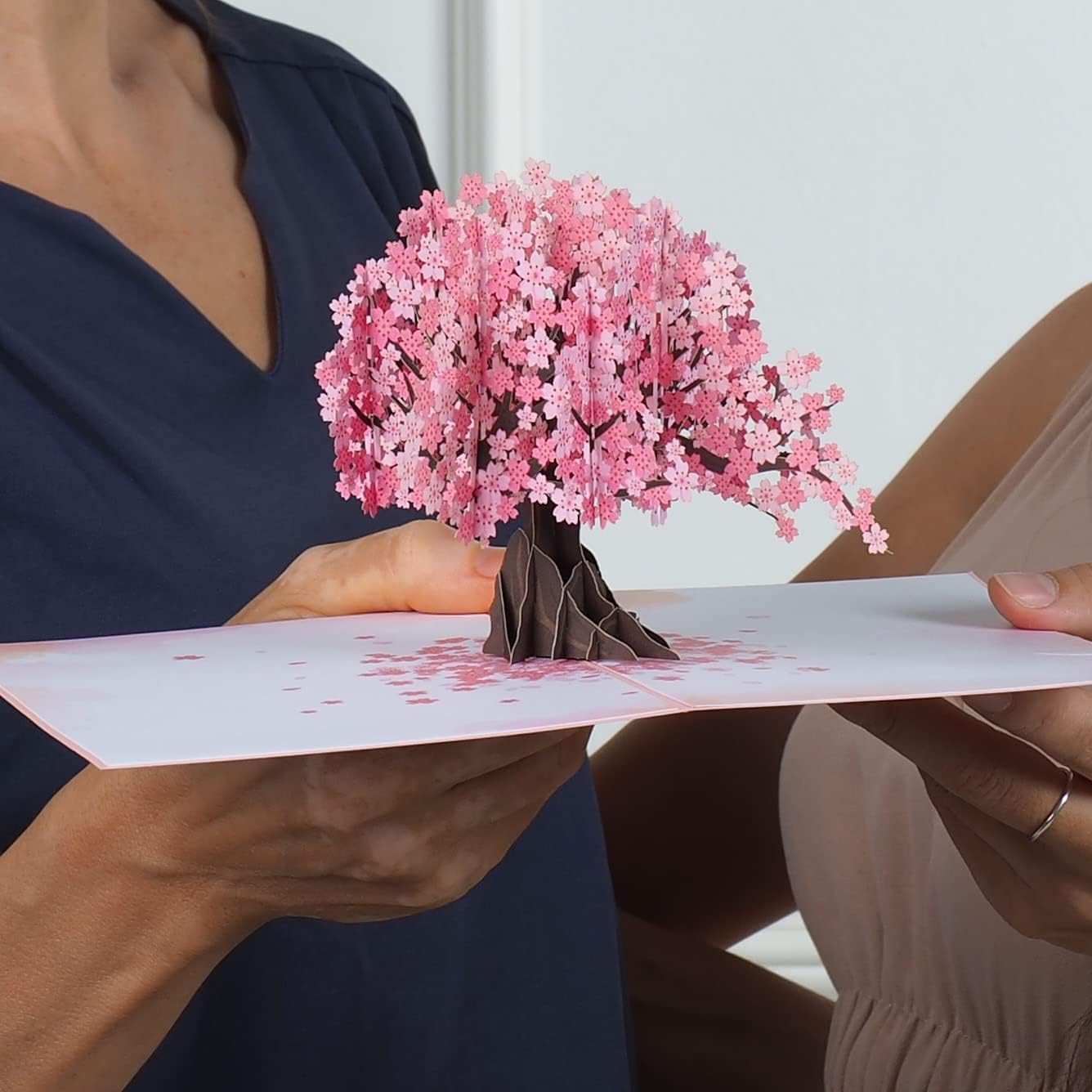 3D Cherry Blossom Pop up Card, Greet for Birthday, Wedding, Anniversary, Mothers Day, Thank You, Get Well, All Occasion or Just Because, 5" X 7" Cover, Includes Envelope and Note Tag image number 3