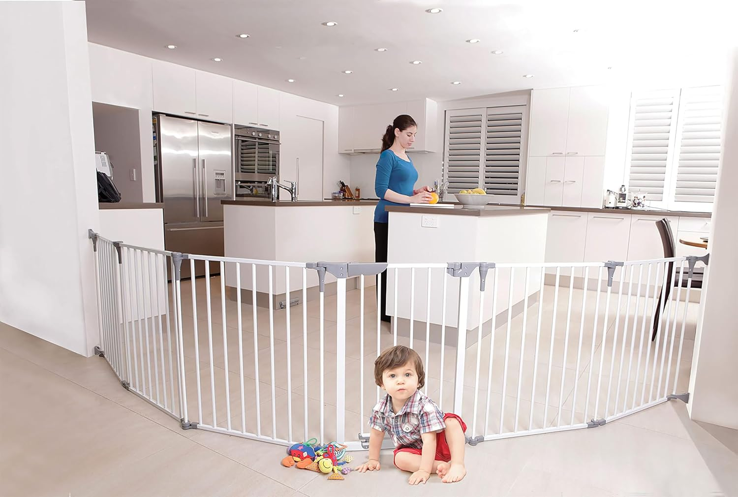 Dreambaby Royale Converta 3-In-1 Converta Play-Pen Gate Baby Safety Gate - with 6 Configurable Panels - Fits Opening up to 3.8M Wide & 74Cm Tall - White - Model F849 - Charcoal image number 7