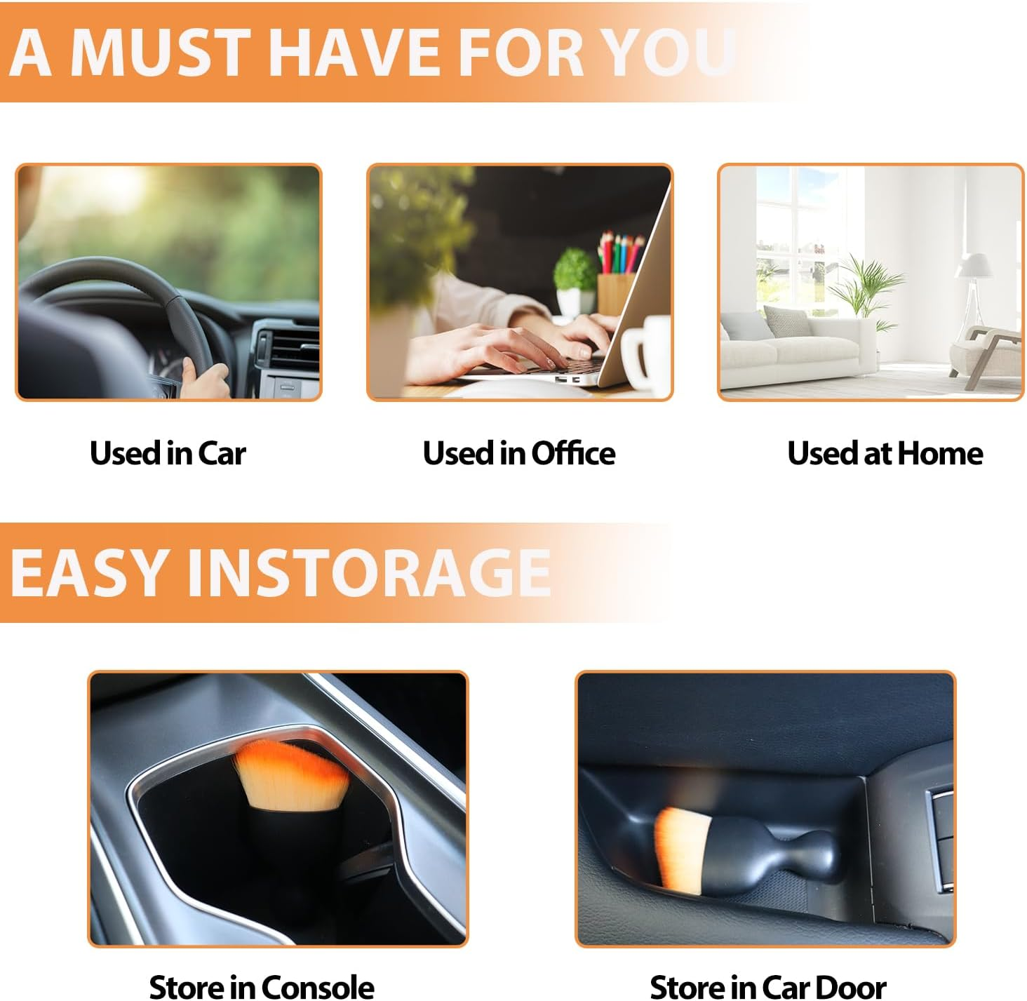 Car Interior Detailing Brush Soft Bristle Detail Brushes,Dash Duster Cleaning Brush,Car Accessories for Women/Men,Interior Cleaning Tool for Automotive,Truck,Suv,Rv image number 3