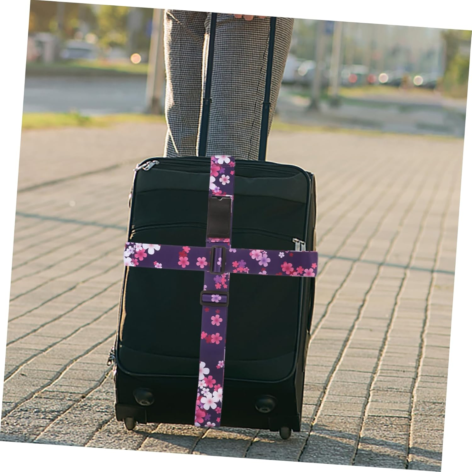 TOVINANNA Luggage Strap Suitcase Belt Adjustable Heavy Duty Luggage Wrap for Travel Connector Strap Holder image number 4