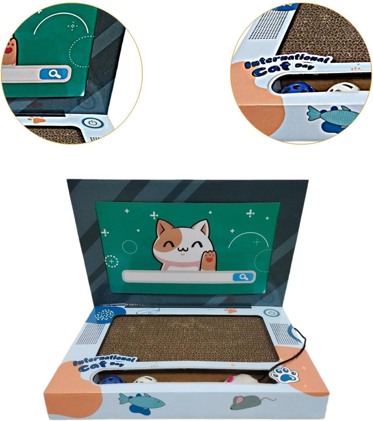 Fzaqwen Cat Laptop Scratcher Foldable Cat Computer for Gifts Indoor Cats Kitten Claw image number 2