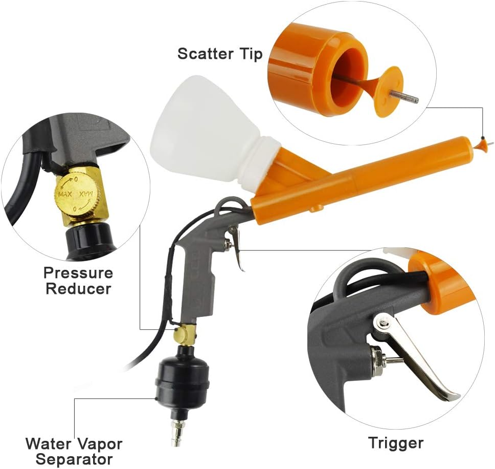 Powder Coating Gun,Portable Powder Coating System,Electrostatic Spray Machine Set,Foot Switch,Power Source,3 Nozzles and 2 Powder Cups,30-50Kv