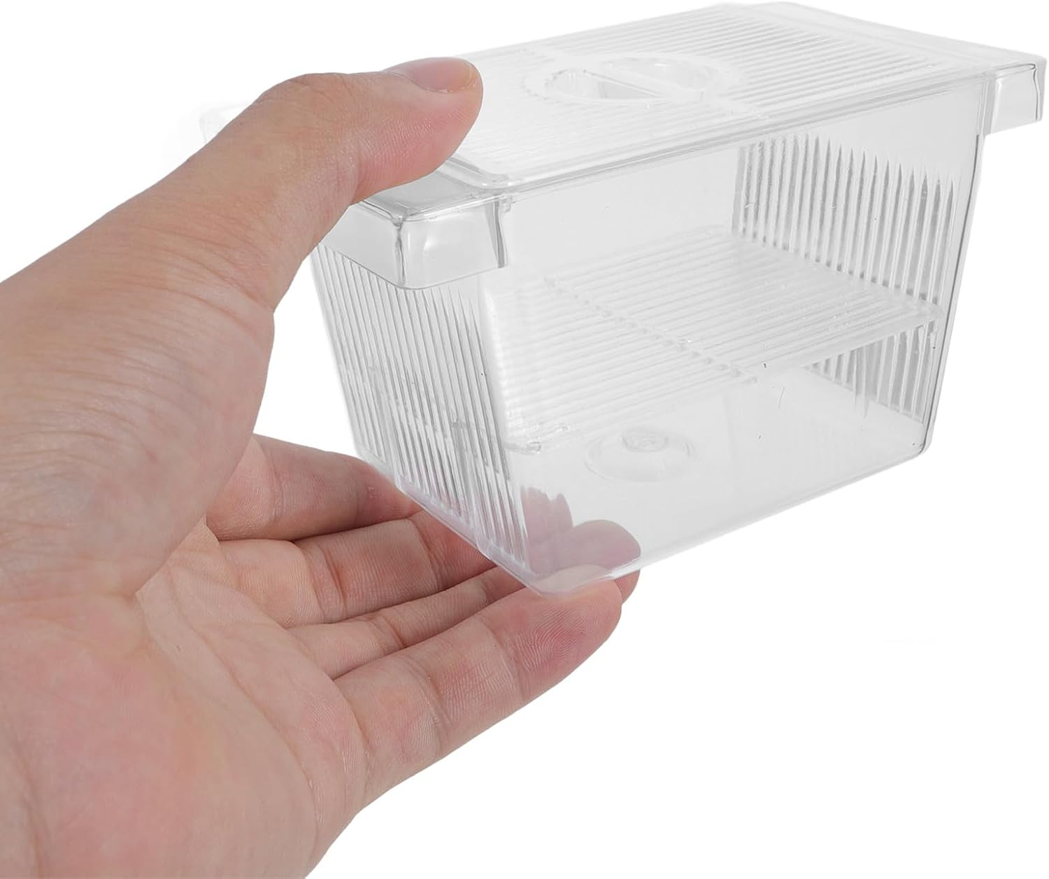 Jojofuny Floating Aquarium Fish Breeding Box with Suction Cup Double-Layer Betta Fish Nursery Incubator Tank Divider for Shrimp and Small Aquatic Pets image number 2