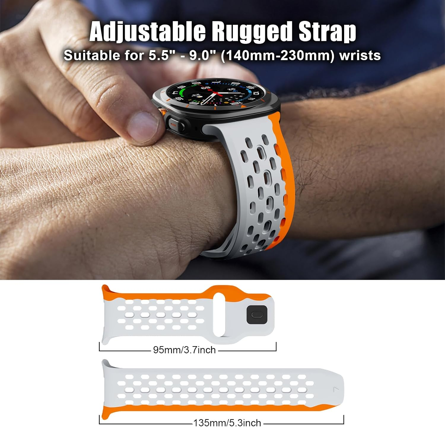 Compatible with Samsung Galaxy Watch Ultra Strap, Silicone Sport Breathable Bands for Galaxy Watch Ultra Men Women image number 2