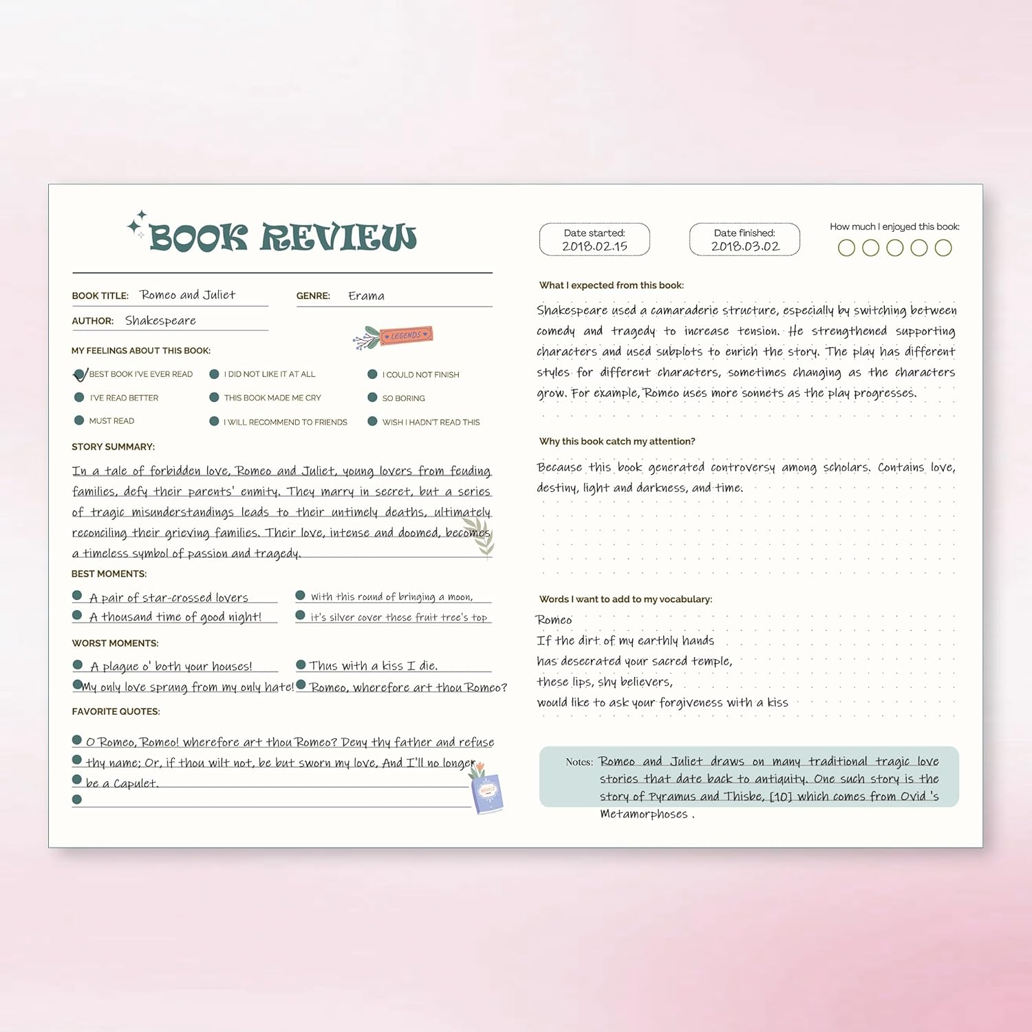 TIEFOSSI Reading Journal for Book Lovers, Track Your Reading Progress, 85 Book Reviews, Stage Reading Record, Hardcover A5 Journal Reading Planner, Gifts for Readers