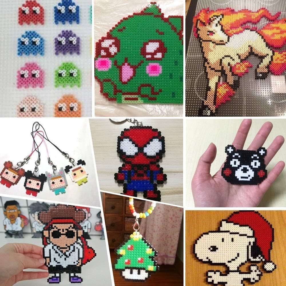 25,000 Pcs Fuse Beads Kit 26 Colors 5MM, Including 127 Patterns, 4 Big Square, 1 Heart Pegboards, 1 Flower Ironing Paper, Tweezers, Beads Compatible by INSCRAFT image number 2