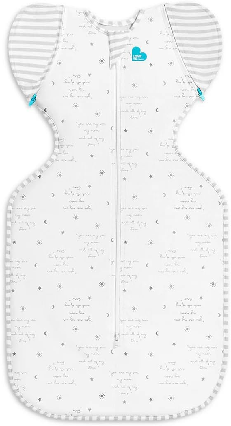Love to Dream Swaddle up Transition Bag - Arms up Position - Light and Ultra Breathable Cotton, Twin Zip - Zip off Wings - Spring, Summer - Sleep Bag - 0.2TOG - You Are My Grey, Large (8.5-11Kg) image number 2