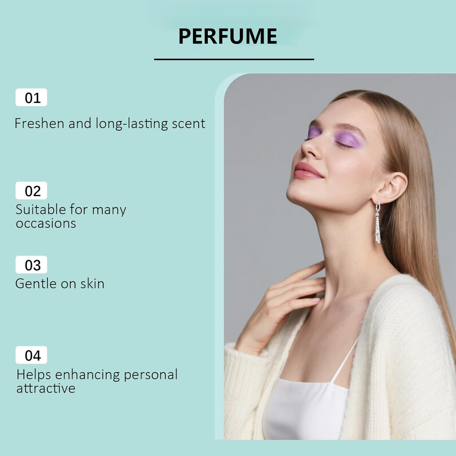 Perfume for Women, Lightweight Long Lasting Fragrance Mist, Hydrating, Versatile Everyday Perfume, Portable (3Pcs)