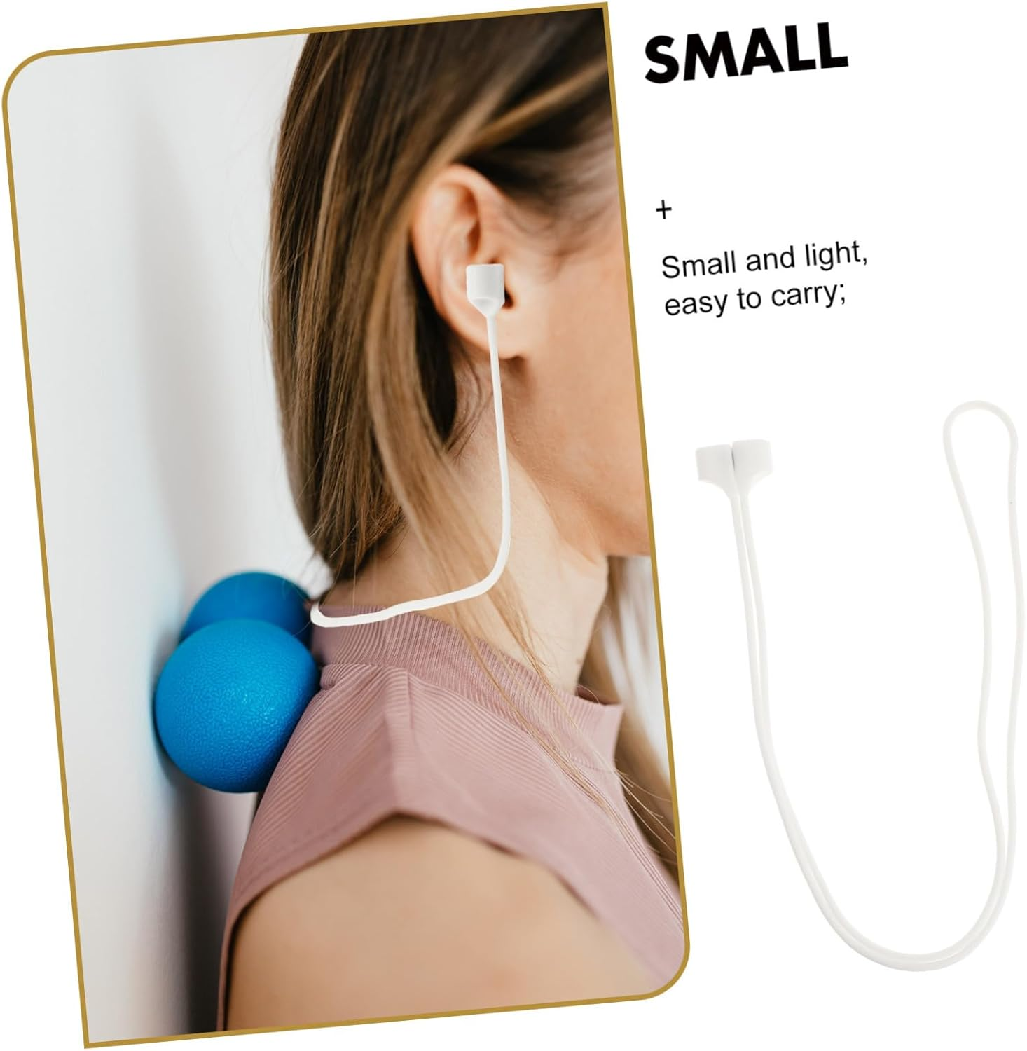 FUNNETOYU 4Pcs Magnetic Anti-Lost Earphone Rope Lanyard Set for Wireless Headphones, 70Cm Portable Hanging Clips, Open Style, Black and White Pearlescent Packaging, Suitable for Daily Use image number 6