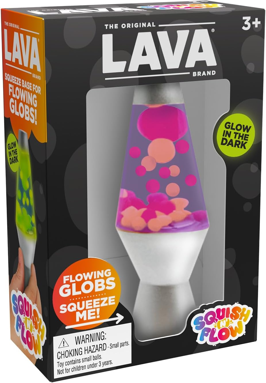 Lava Squish N' Flow - Squeeze and Flow Miniature Lava Toy - Classic Lava Lamp Shape Filled with Flowing Colors - Ages 3 and Up