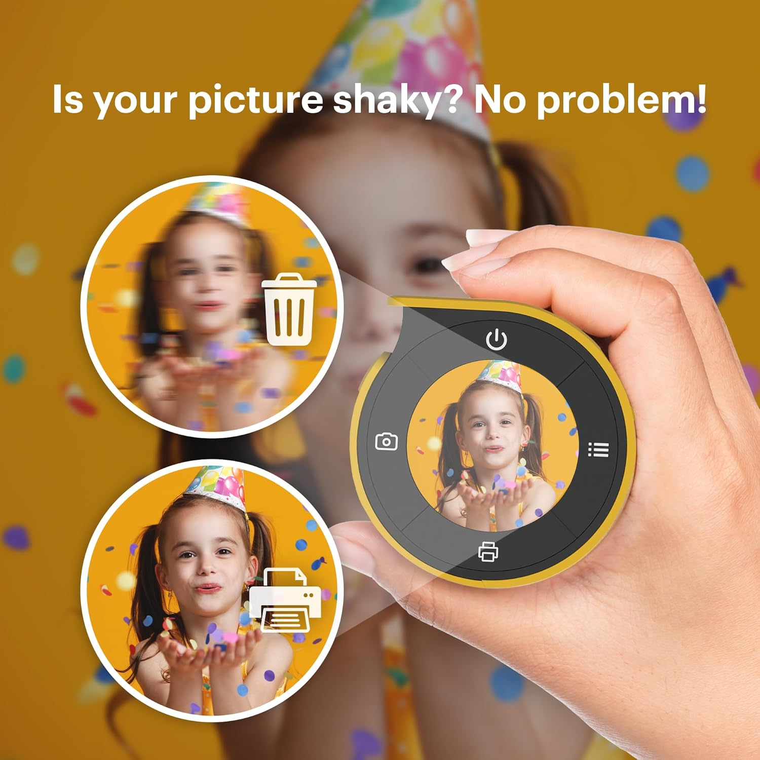 Kodak Memo Shot ERA Kids Instant Camera and Photo Label Printer, White (Camera with 1 Roll One Touch Label Cartridge + 9 Rolls Cartridge Set) image number 1