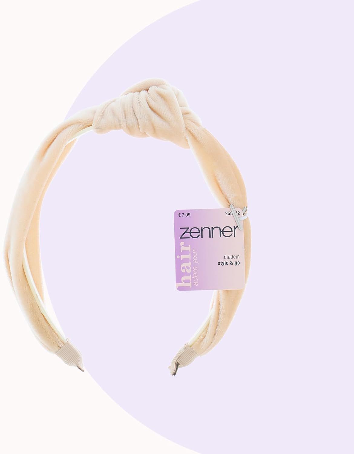 Zenner Beige Knot Headband - Soft Velvet Look and Texture Headband - Comfortable Fit for Everyday Use - Adds Subtle Elegance and Stylish Accents image number 1