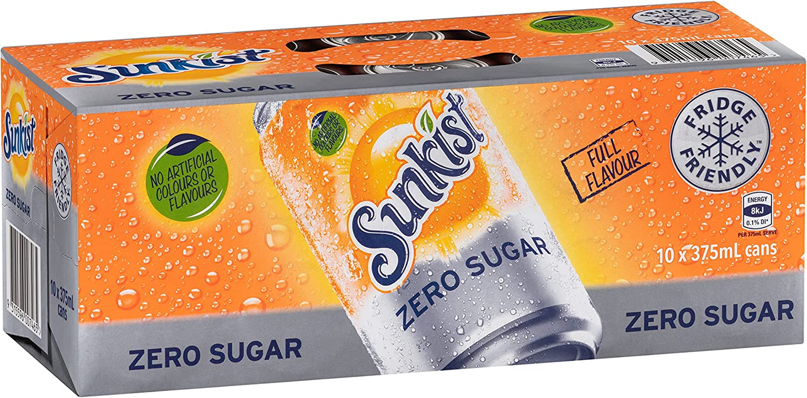 Sunkist Zero Sugar Soft Drink Can 375 Ml (Pack of 10) image number 3