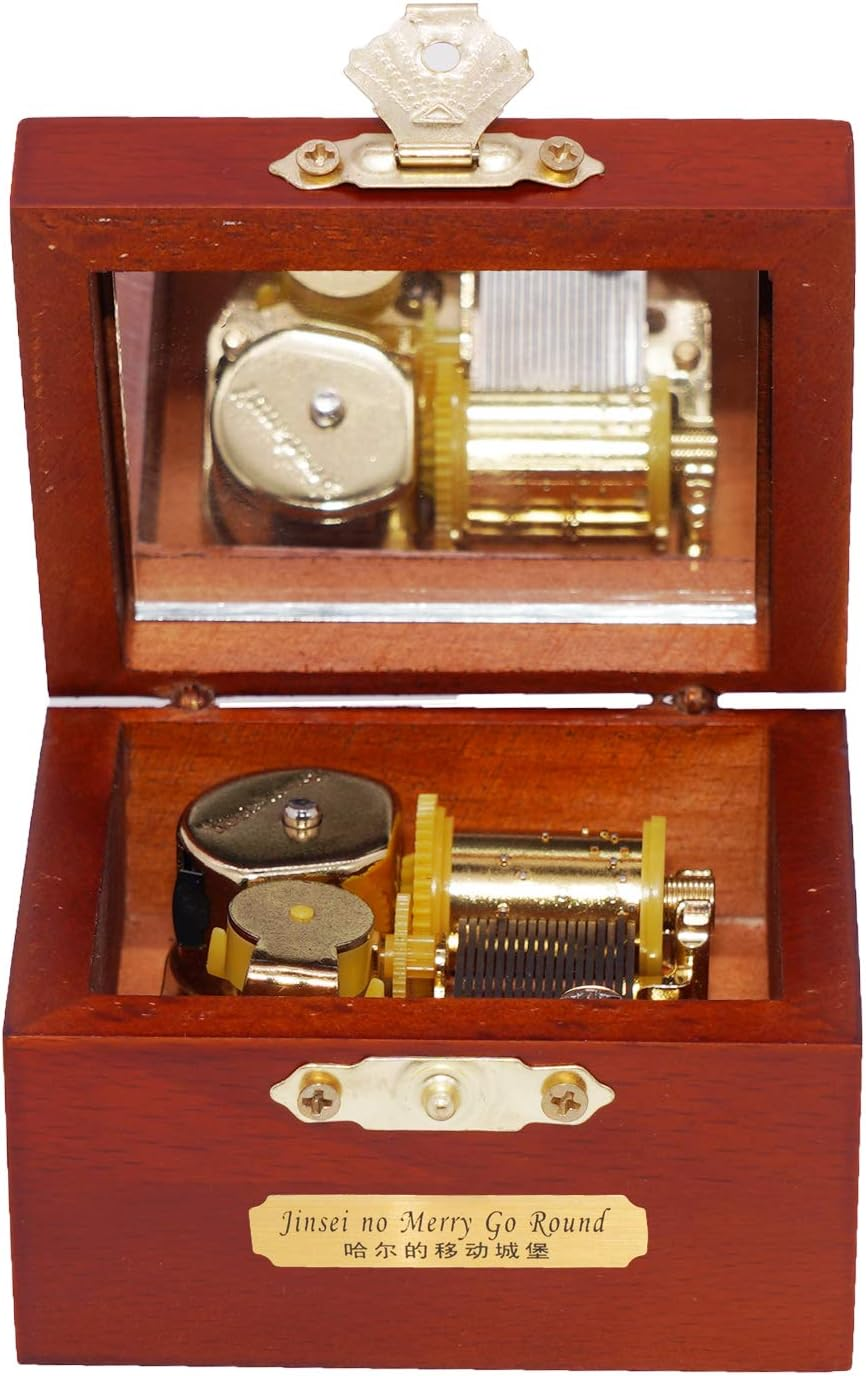 Music Box Carved Wood Musical Box Wind up Gold Mechanism Musical Gift for Christmas,Birthday,Valentine'S Day image number 5