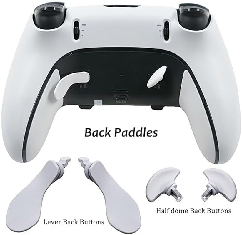 4Pcs Metal Back Paddles for PS5 Dualsense Edge Controller,Rear Paddles Replacement Interchangable Grip Parts for PS5 Dualsense Edge Wireless Controller(White) image number 4