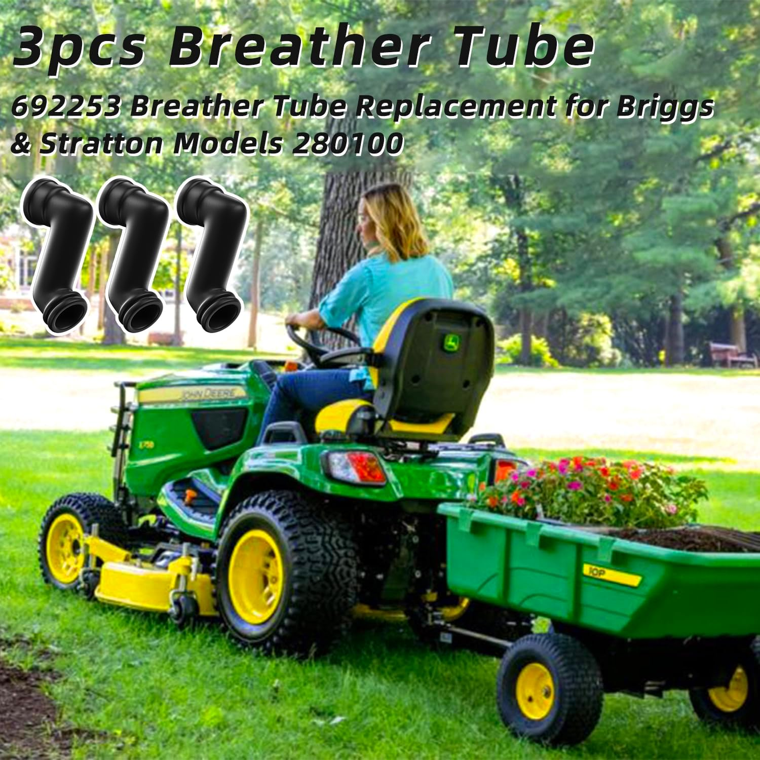 Deawater 3Pcs Black Plastic, Rubber Breather Tube Replaces Old # 280100, 692253 image number 5