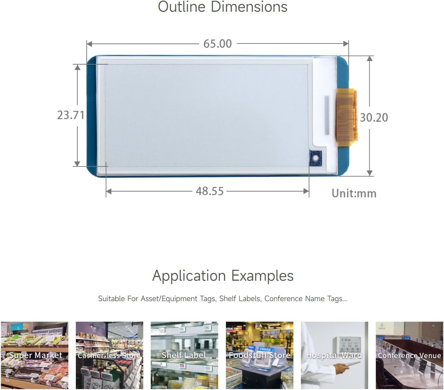 Waveshare 2.13 Inch E-Paper Display HAT E-Ink Screen V4 Version, LCD Module SPI Interface with Embedded Controller for Raspberry Pi 2B 3B Zero Zero W image number 3