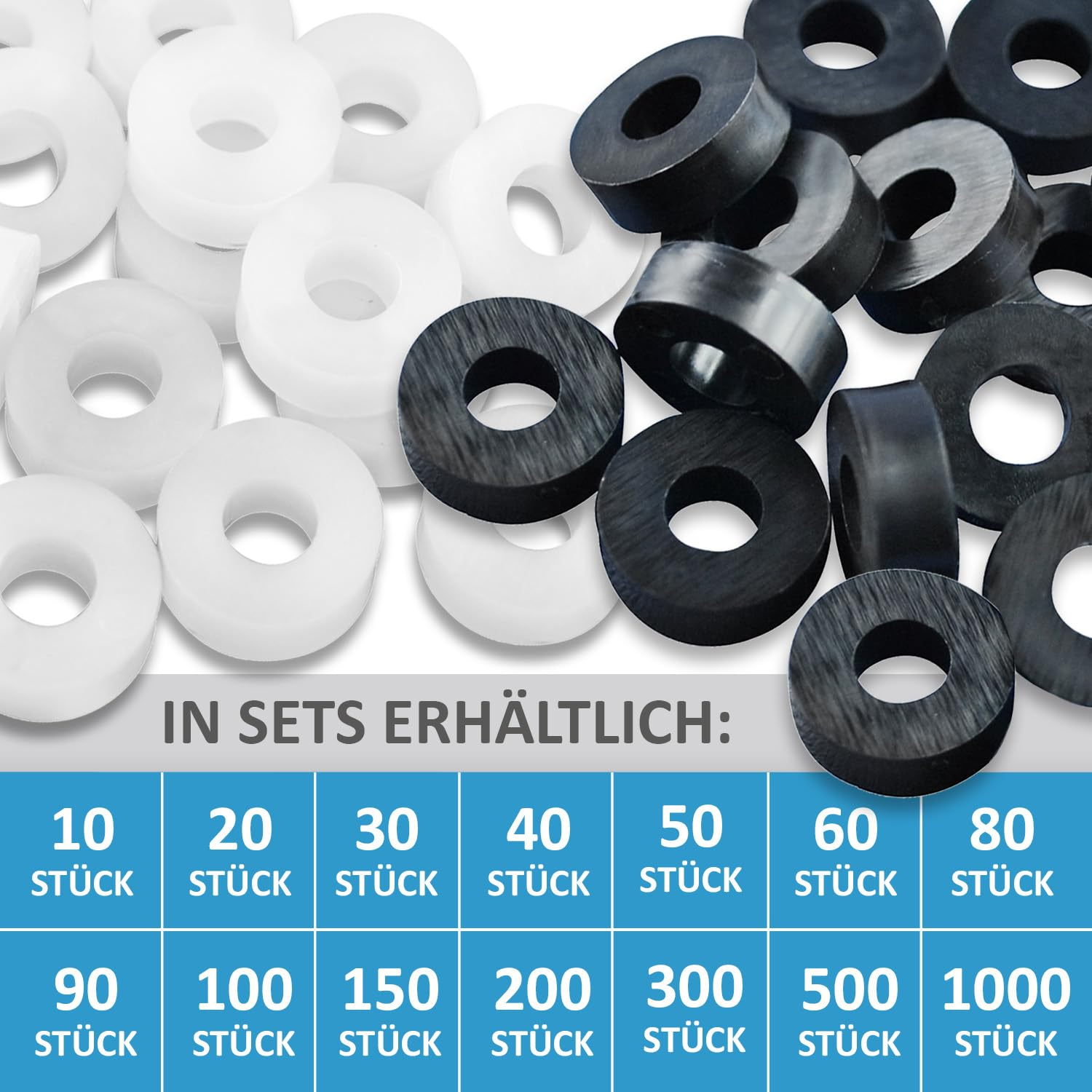 Pack of 100 Spacers 12 X 5.3 X 4 Black Plastic &ndash; Polyamide Washers as Spacers image number 6