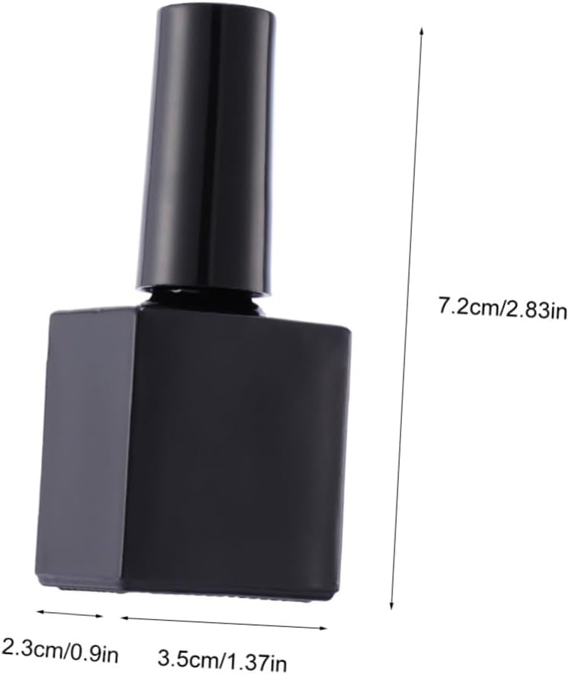 Baluue Empty Nail Polish Bottles 12Pcs 10Ml Black round Glass Containers with Brush Caps Refillable Nail Polish Dispensers and DIY Manicure Tools image number 3