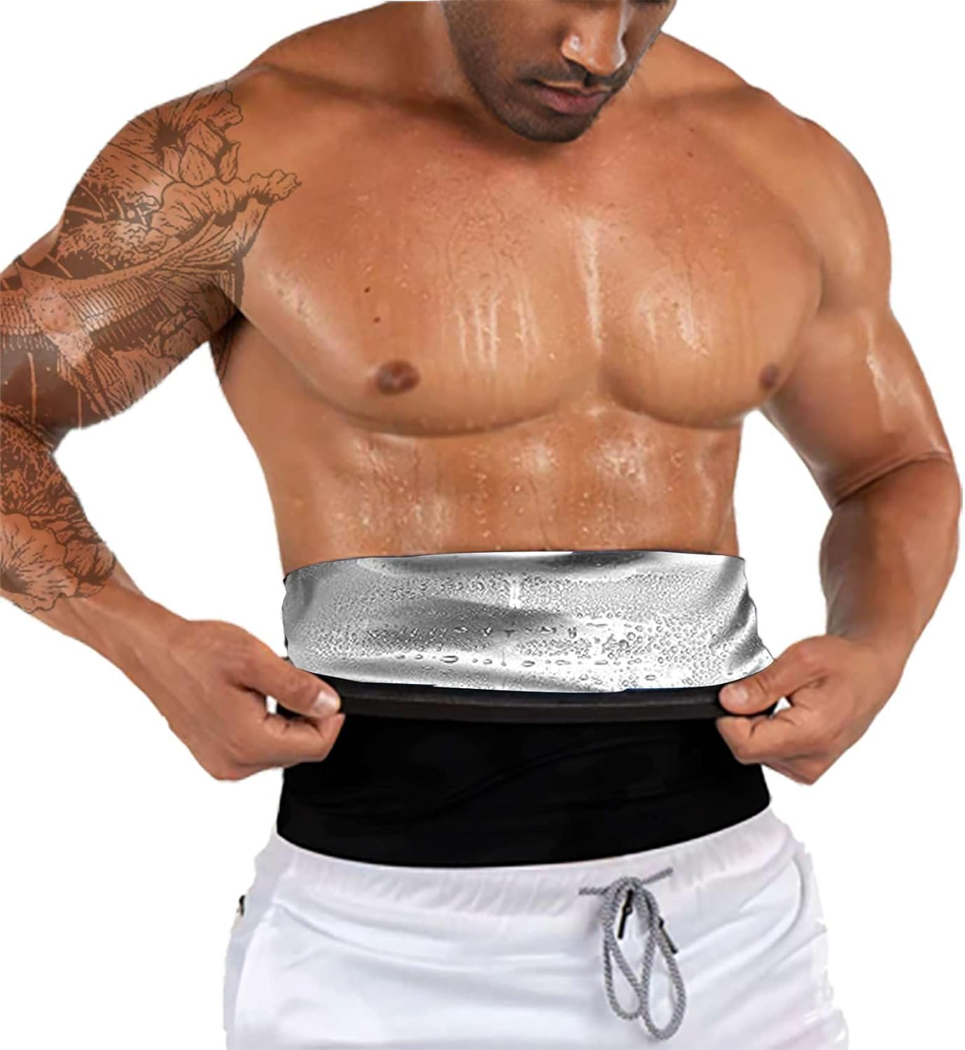 Waist Trainer Trimmer Sweat Belt Band for Men Lower Belly Fat Sauna Slimming Belt Suit Workout