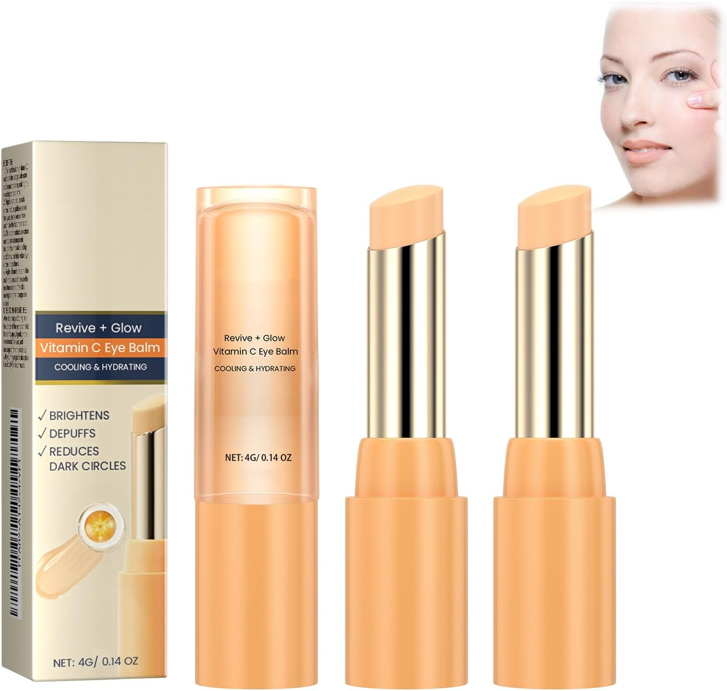 Eye Balm with Vitamin C Brightens and Reduces Puffiness, Multi Correxion Hydrating Eye Stick for Dark Circles and Puffiness, Moisturizing Hydrating Cream Retinol Deep Wrinkle Serum (1Pcs)