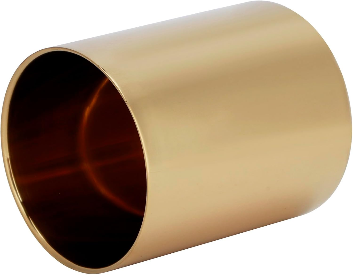 Stainless Steel Pencil Cup with Modern Design, Space-Saving, Multipurpose Organizer for Desk, Counters, Dressers, Tabletops, Premium Quality, Stable Placement (Gold)