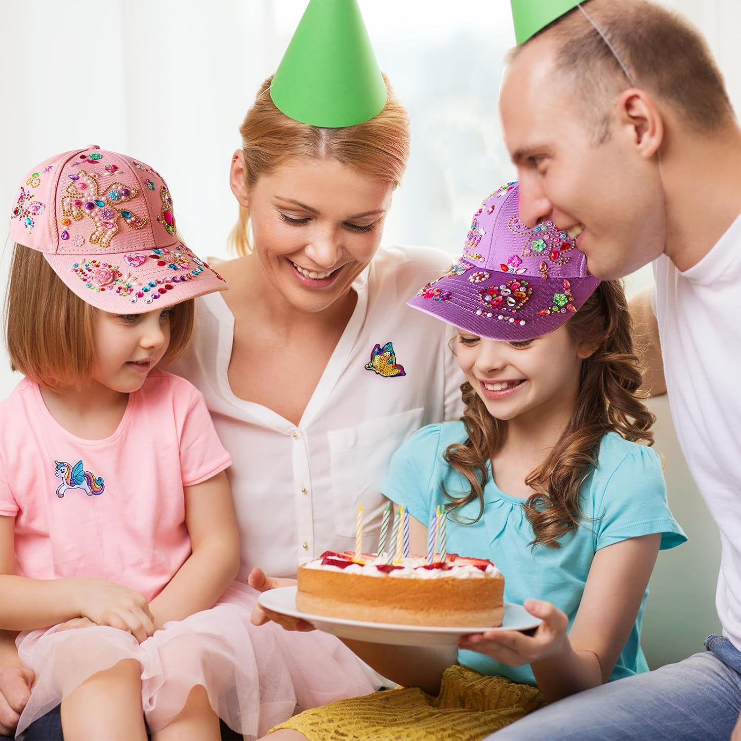 Decorate Your Own Baseball Cap with 10 Sheets Gems Stickers, Art & Crafts Kit for Kids, Fun Creative DIY Toys for Girls 4 5 6 7 8 9 10 12 Years Old image number 2