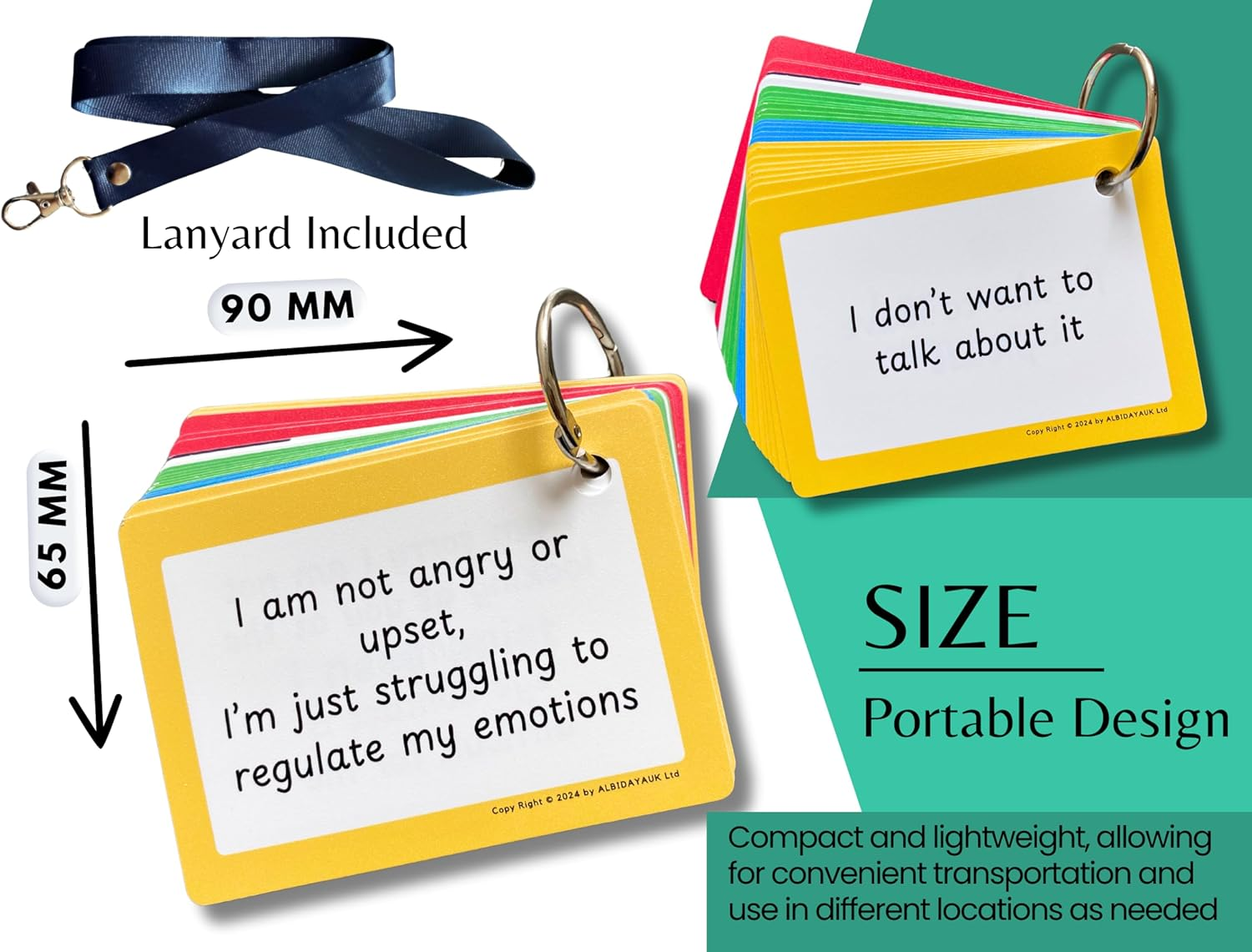 50 Autism and ADHD Communication Cards Visual Aid Nonverbal Communication Board Speech Delay Feelings Emotions Flash Cards Autism Special Needs Cue Cards Language Learning Toys for Kids and Adults image number 3