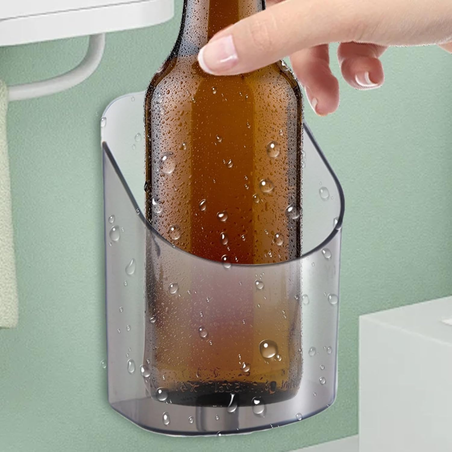 Bottle Display Holder - Soda Can Organizer, Adhesive Bottle Display | Beverages Liquor Bottles Storage Holder, Red Wine Bottle Organizer, Wine Bottle Display Holder for Pool Refrigerator Door - Transparent image number 6