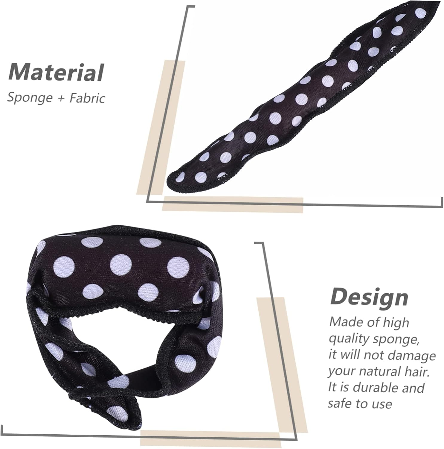 COMPUKAS 10Pcs Sponge Hair Rollers for Women Heatless DIY Curling Tool for Safe Odorless Lightweight Design for Comfortable Overnight Styling image number 3