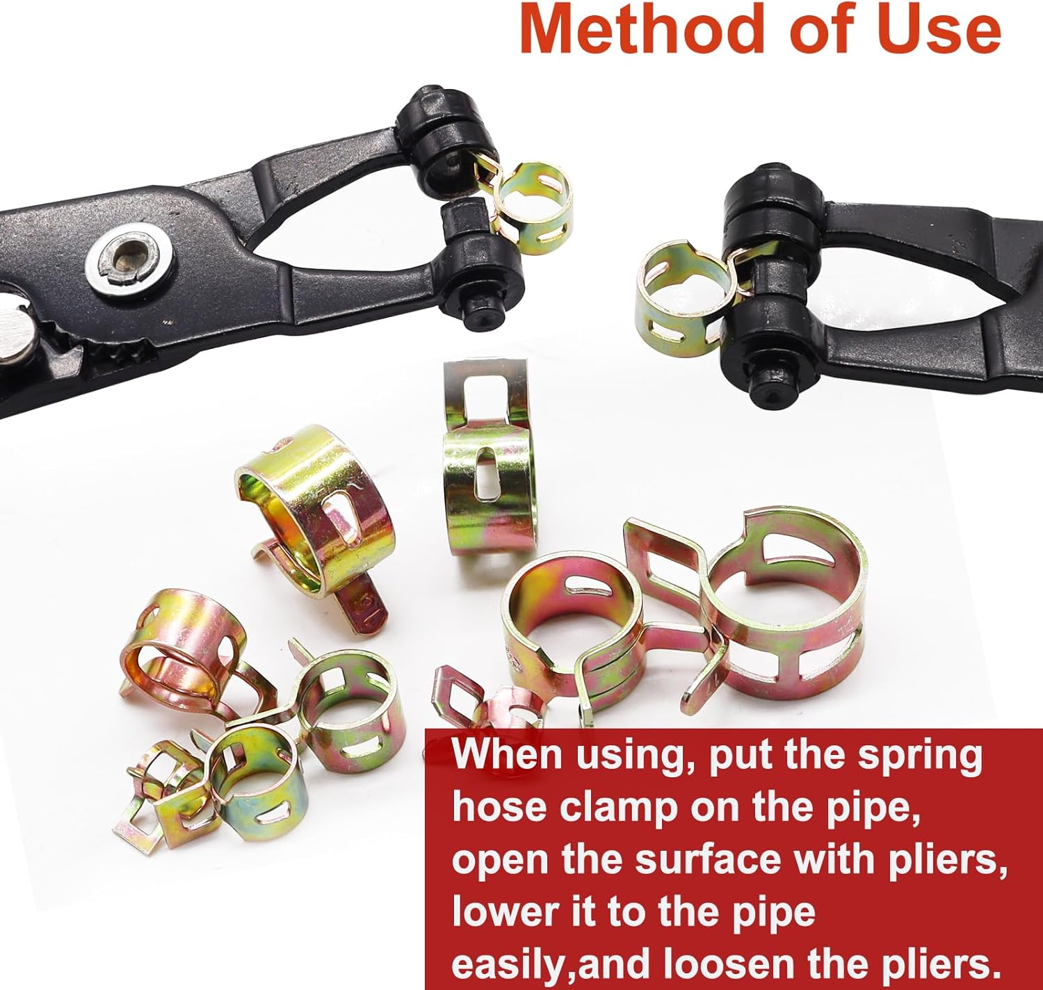 Taiss 160PCS 6-17Mm Spring Band Type Hose Pipe Clamp Assortment Kit.Low Pressure Air Clip Clamp for Hose Fuel Silicone Vacuum Sleeving Hose Clamp (6Mm 7Mm 9Mm 10Mm 11Mm 14Mm 16Mm 17Mm) image number 5