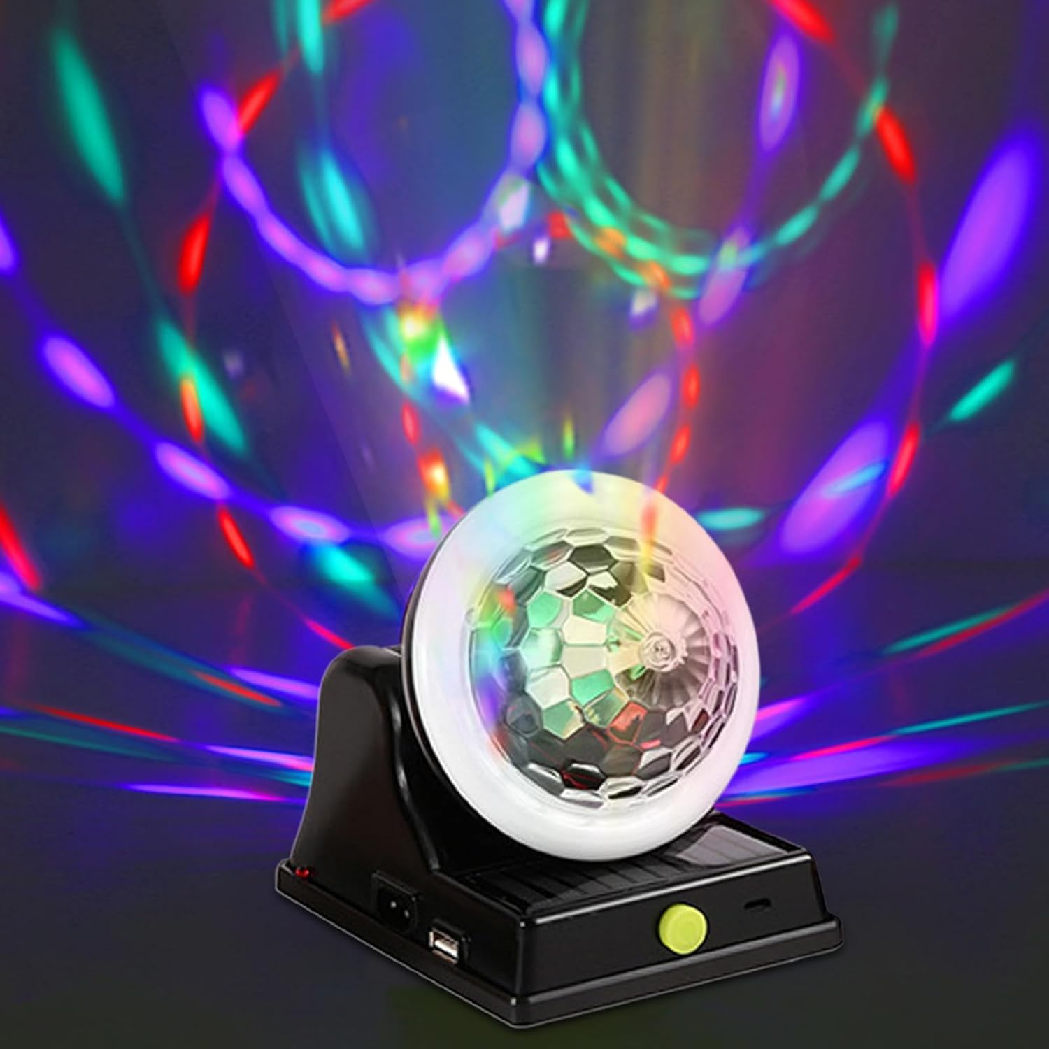 Solar Powered Disco Light &ndash; Creative Terrace Lamp, Outdoor Party Orb | Solar Charging RGB Globe, Colorful Ambient Lighting Unit, Decorative Sphere Fixture for Garden Wedding Lawn Decor Area