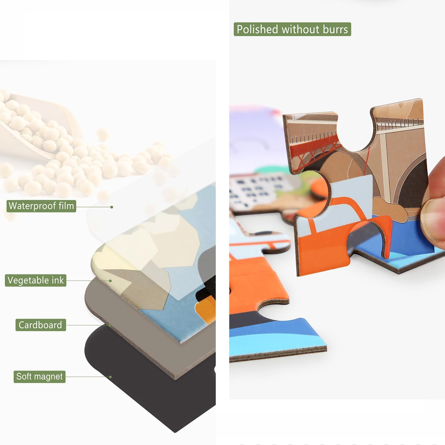 Magnetic Puzzles for Toddler Kids Ages 3-5, Preschool Puzzle Book for Kids, 3 Jigsaw Puzzle Patterns in 1 Book with Cpc-Certified Materials (Ocean) image number 1