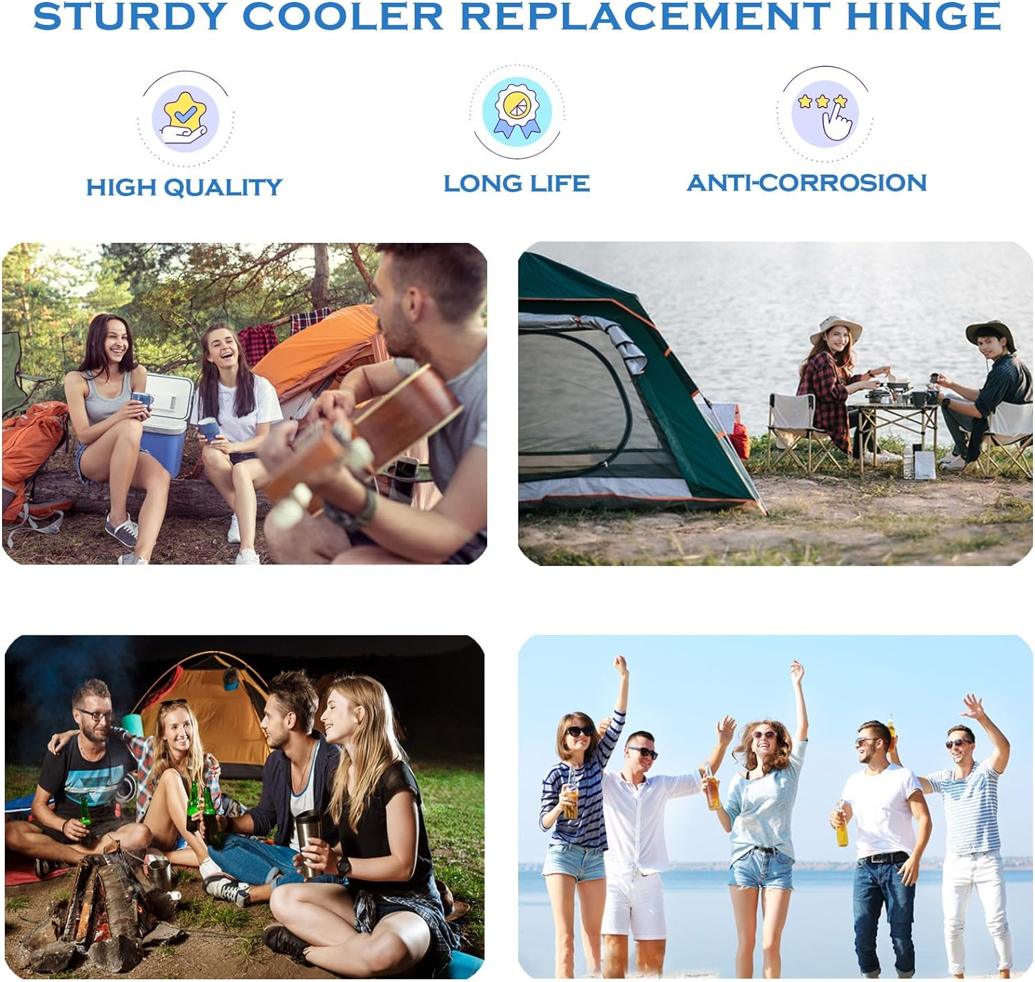 Cooler Hinge Stainless Steel Set Replacement for Coleman Cooler (With Screw Set) image number 3