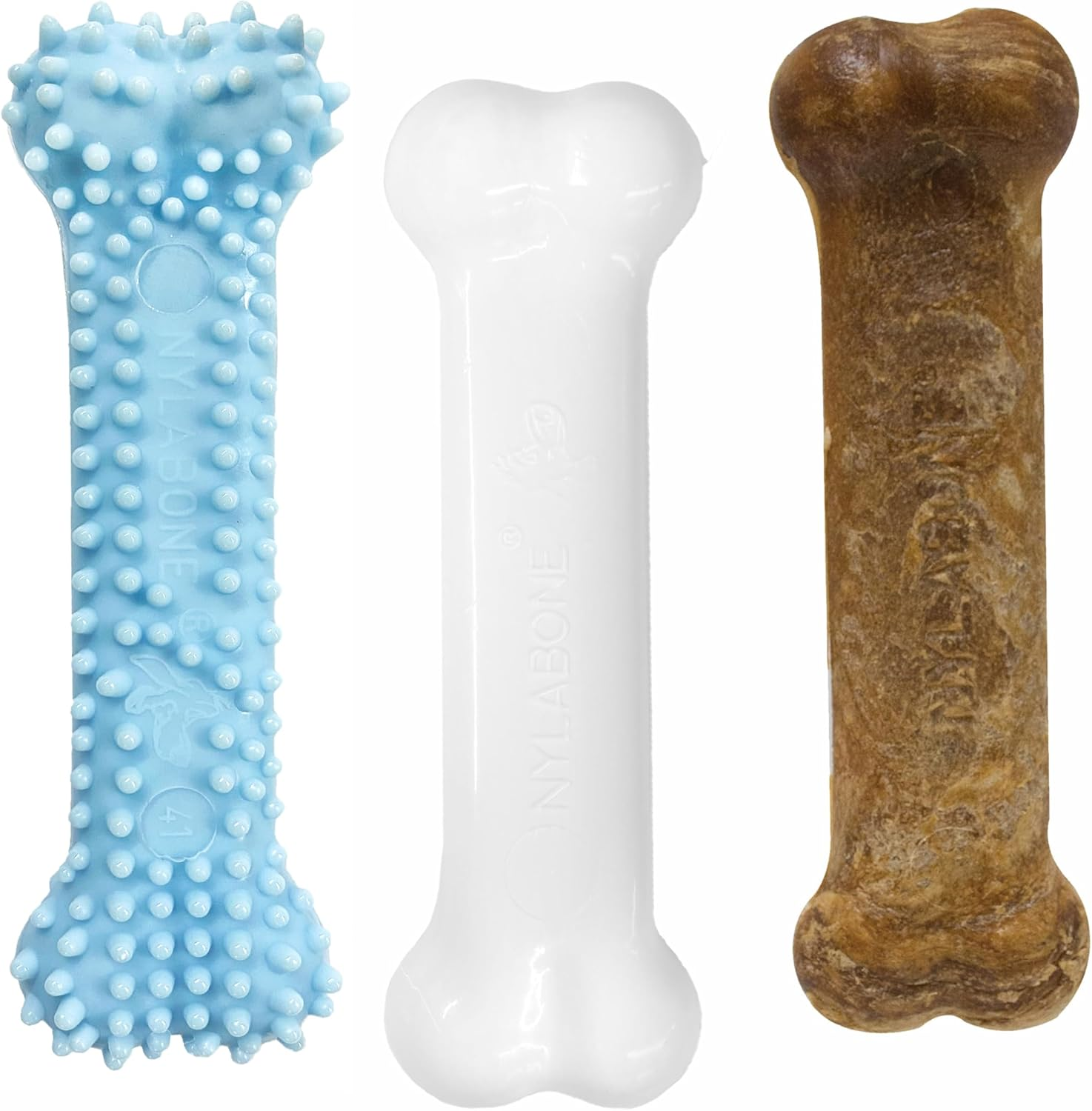 Nylabone Healthy Edibles Chicken Flavor Chew Toy Triple Pack 47 G, Blue