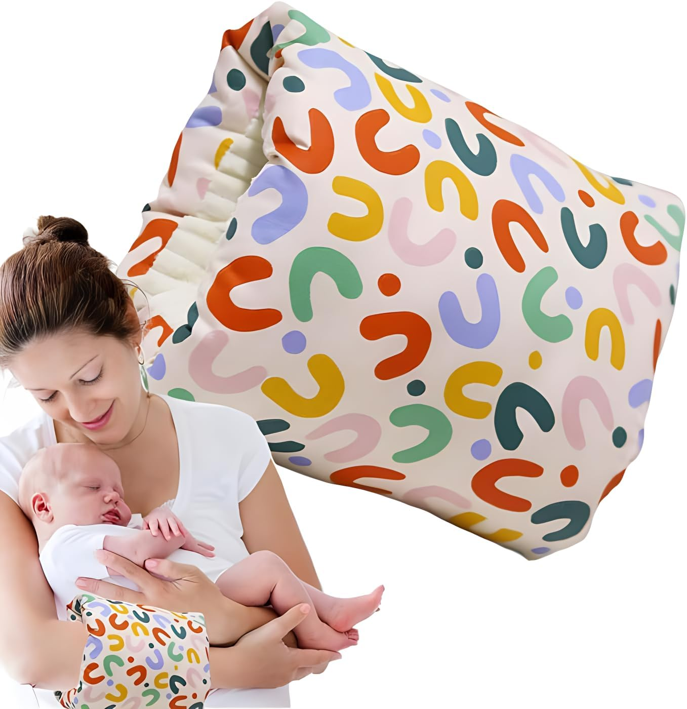 Arm Breastfeeding Pillow Removable Cozy Cradle for Bottle Feeding, Head Support Nursing Cushion Thickened