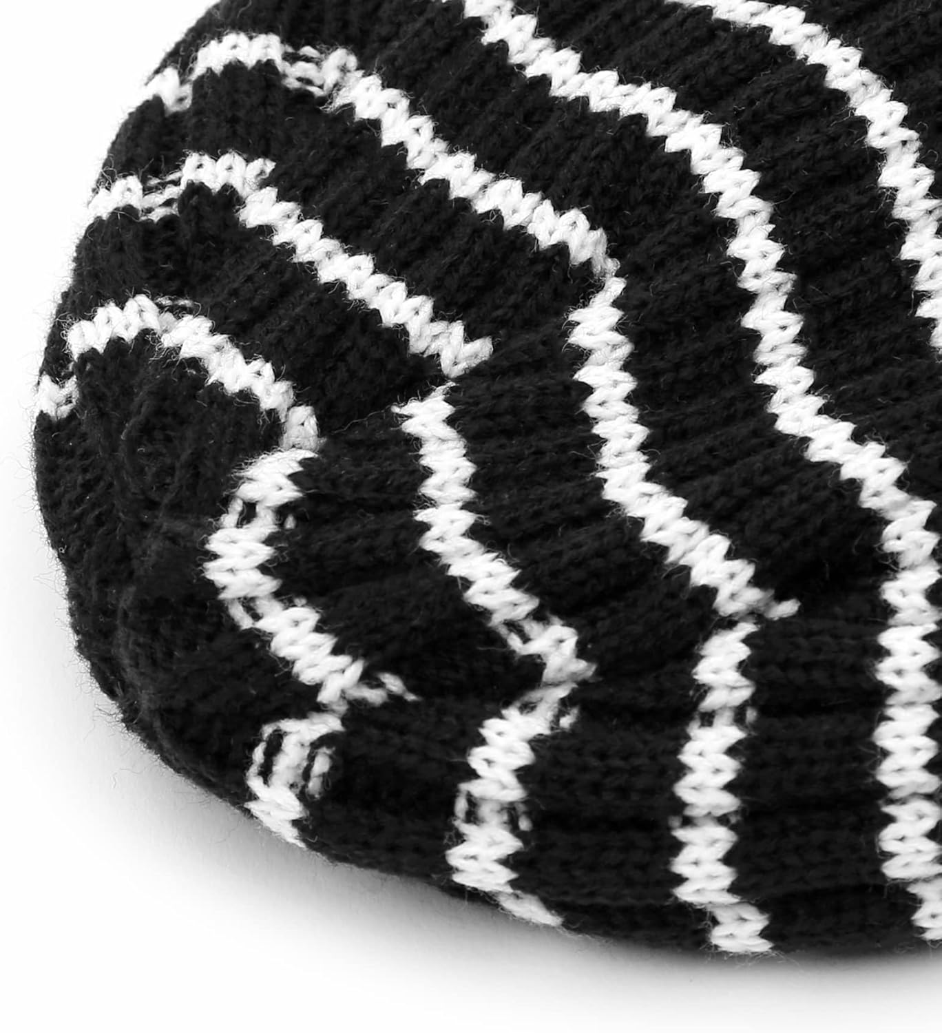 UNDERCONTROL Square Logo Label Unisex Fall Winter Thick Long Stripe Cuffed Rollup Warm Beanie Korea Knit Skull Ski Hat image number 3