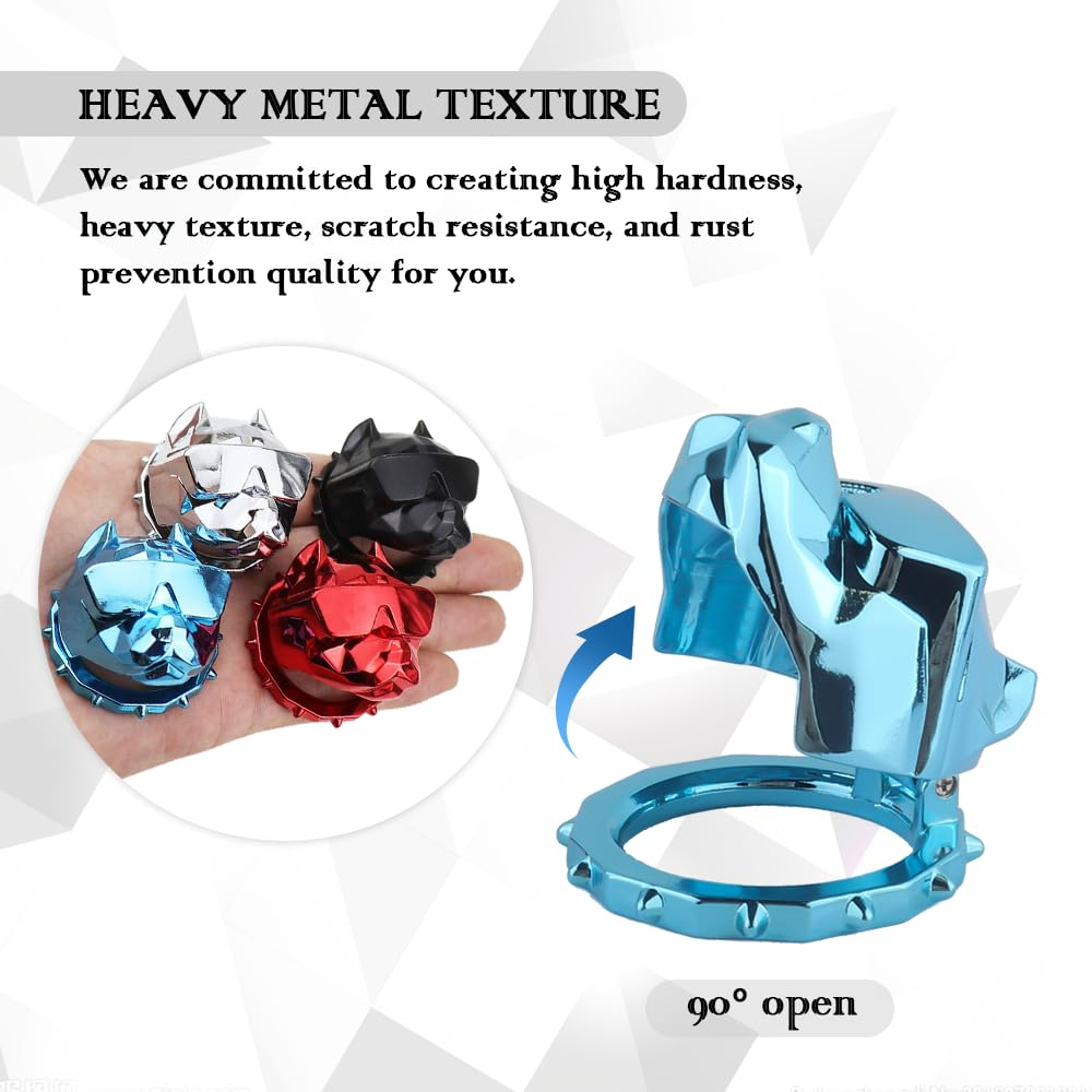 NHHC Car Push Start Button Cover,Heavy Duty Car Ignition Button Cover with Cool Dog Design for Car Decorations,Universal Car Interior Accessories Engine Start Stop Button Cover (Blue) - Red image number 2