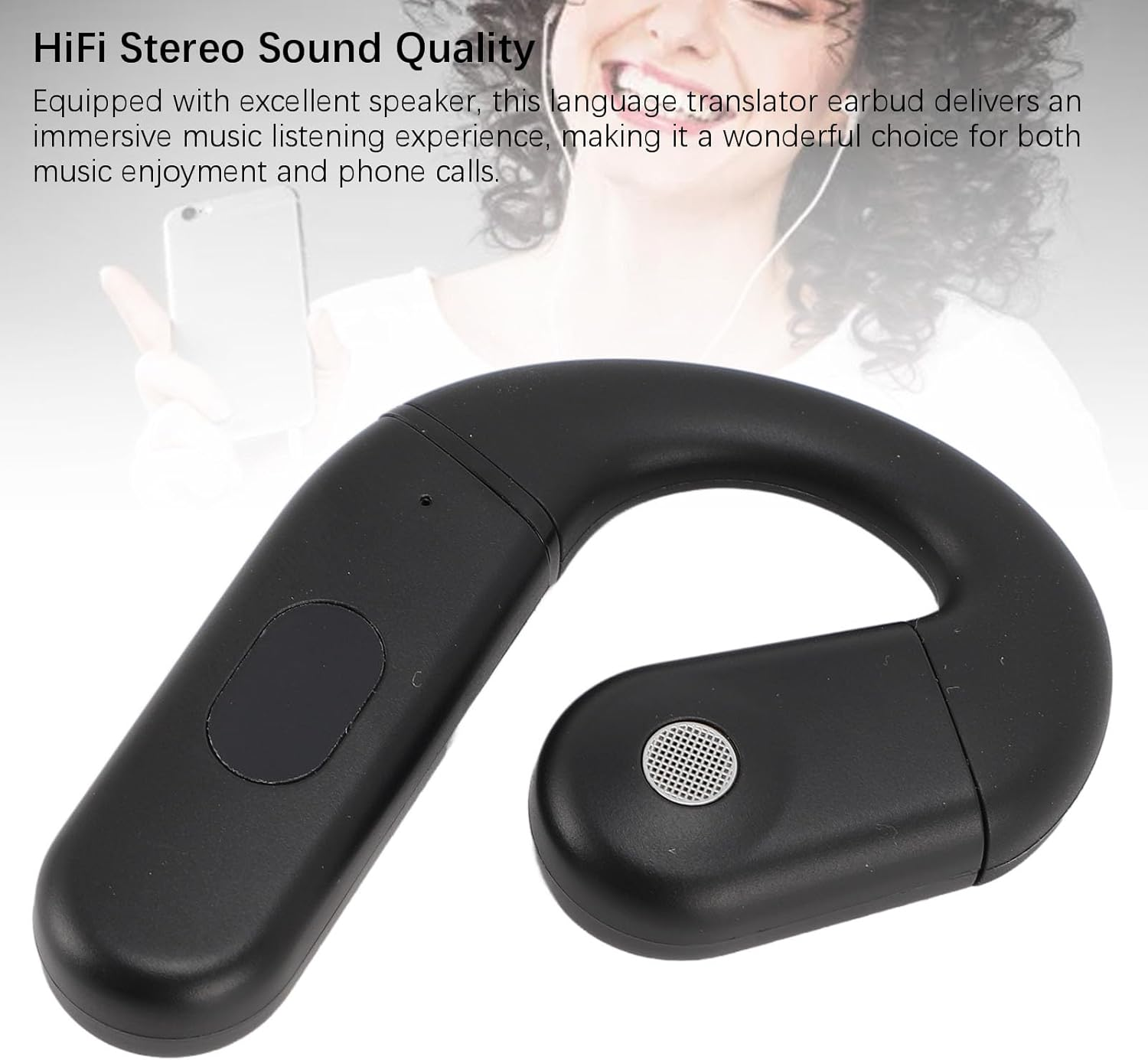 ASHATA 80 Languages Translation Earbud, 97% Accuracy, Real Time, Comfort Wear, Music Calls with APP for 4 Hours Continuous Use image number 6
