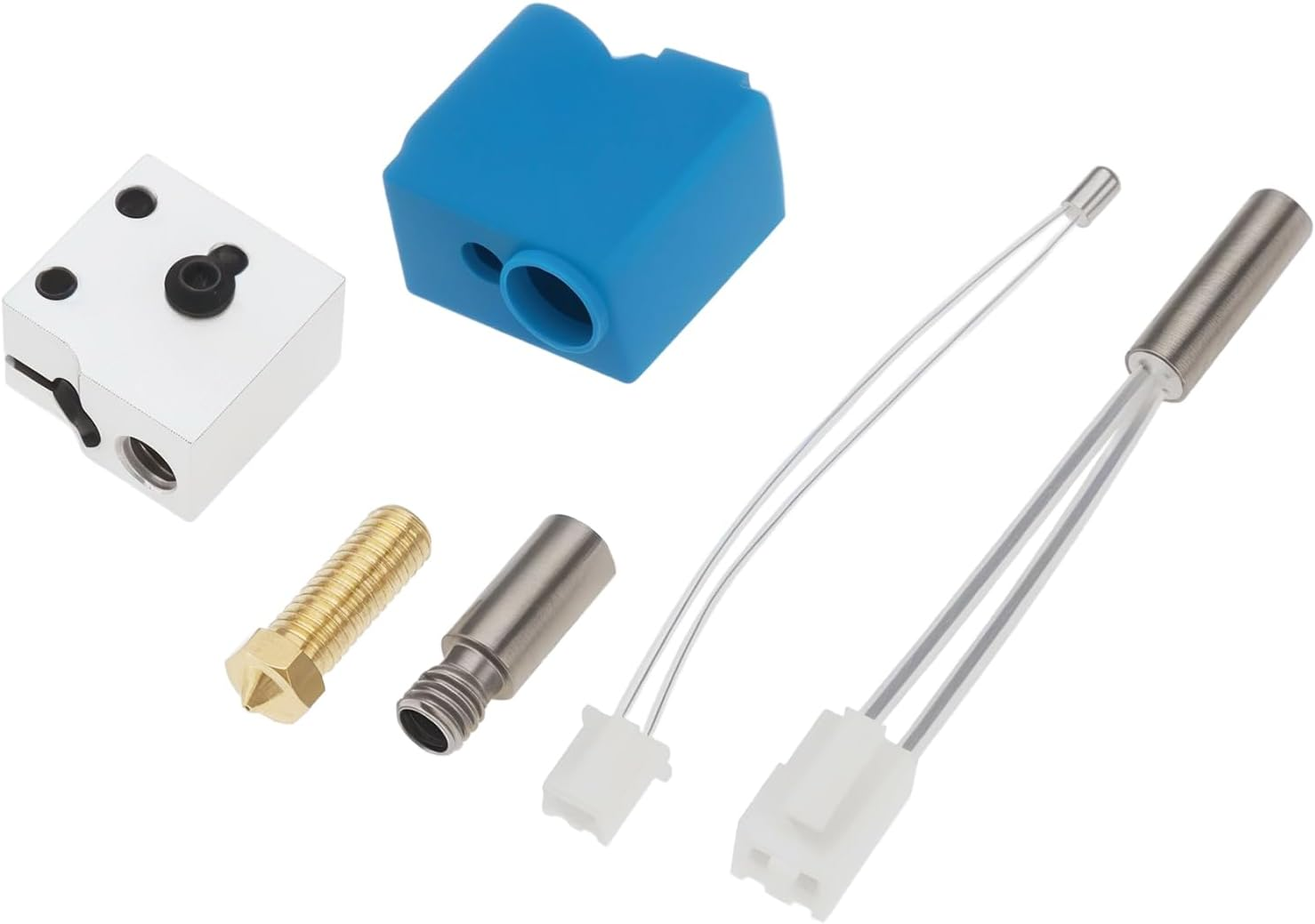 1 Set 3D Printer Extruder Kit Nozzle Heat Block 24V 64W Thermistor Replacement Kit Compatible with Artilry Sidewinder X1 X2 Compatible with Genius 3D Printer Hotend