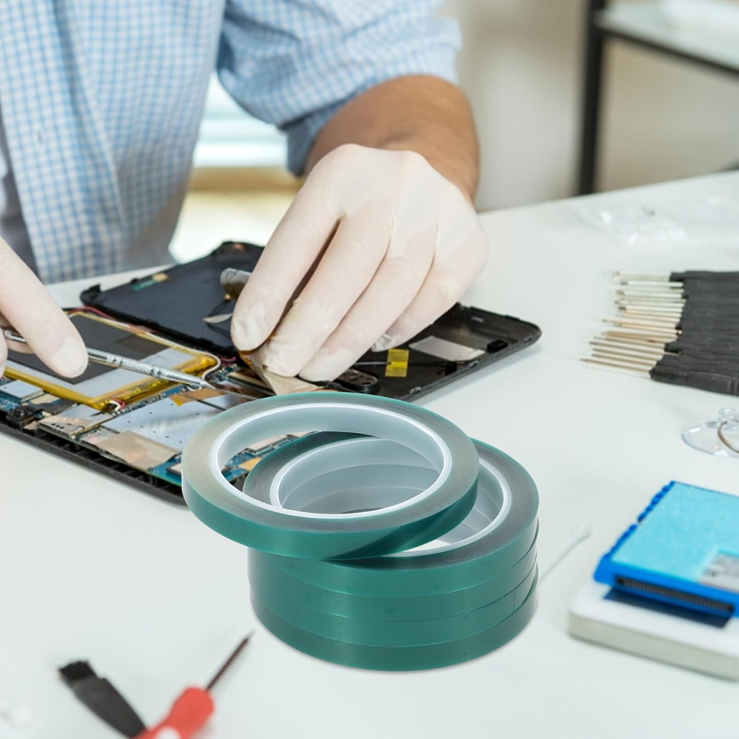 GLEAVI 5Rolls High Temperature Resistant Sublimation Masking Tape Pet Material for Projects Versatile Usage Easy to Cut for Heat Transfer Applications image number 6