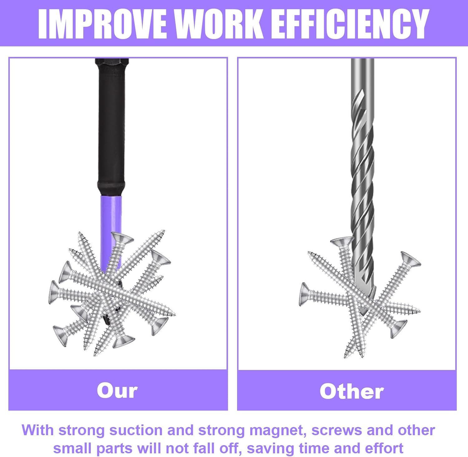 6 Pieces Upgraded High Hardness and Strong, Magnetic Bits D1 Magnetic Drills Non-Slip Impact Resistance Phillips Screwdriver Bit with Phillips Set for Electric Impact Drill Hand Drill image number 2